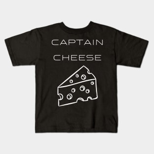 Captain Cheese Typography White Design Kids T-Shirt